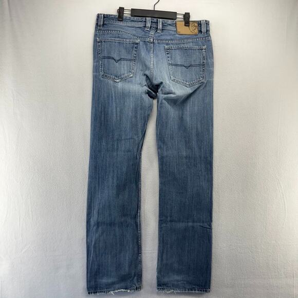 Diesel jeans mens 34x32 Fits 35x33 Blue Viker Straight Whisker Vintage y2k 2000s - Picture 9 of 16
